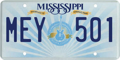 MS license plate MEY501