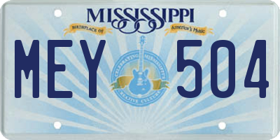 MS license plate MEY504