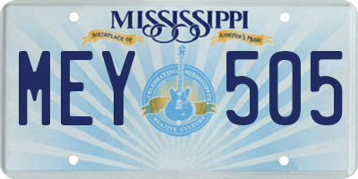 MS license plate MEY505