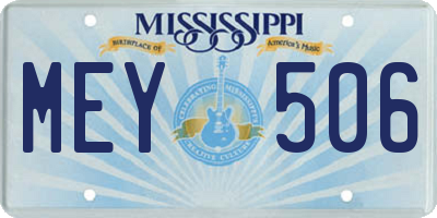 MS license plate MEY506