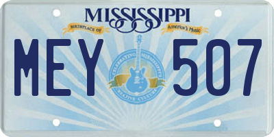 MS license plate MEY507