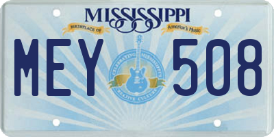 MS license plate MEY508