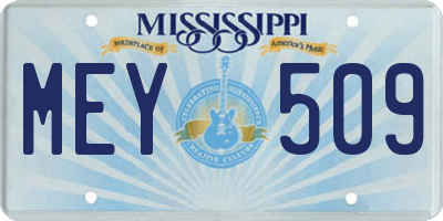 MS license plate MEY509