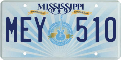 MS license plate MEY510