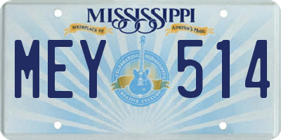 MS license plate MEY514
