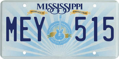 MS license plate MEY515