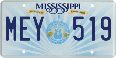 MS license plate MEY519