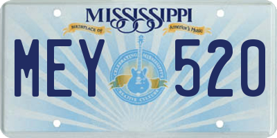 MS license plate MEY520