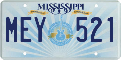 MS license plate MEY521