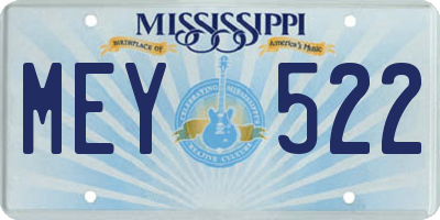 MS license plate MEY522