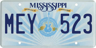 MS license plate MEY523
