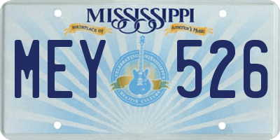 MS license plate MEY526