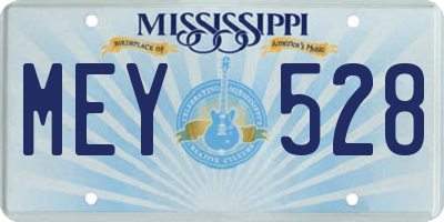 MS license plate MEY528
