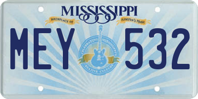 MS license plate MEY532