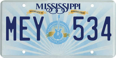 MS license plate MEY534