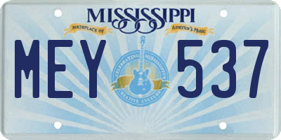 MS license plate MEY537