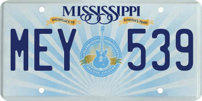MS license plate MEY539