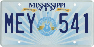 MS license plate MEY541