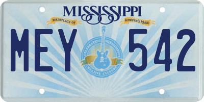 MS license plate MEY542