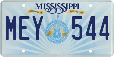 MS license plate MEY544