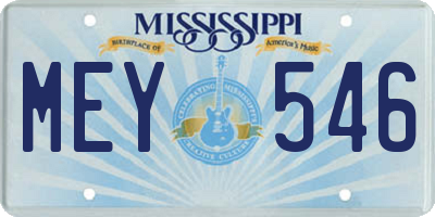 MS license plate MEY546