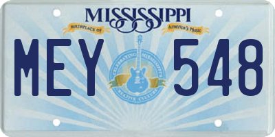 MS license plate MEY548