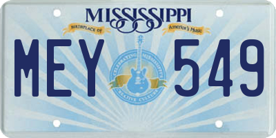 MS license plate MEY549