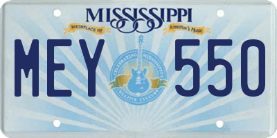MS license plate MEY550