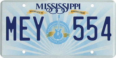 MS license plate MEY554