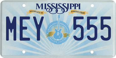 MS license plate MEY555