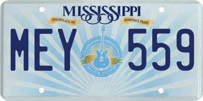 MS license plate MEY559