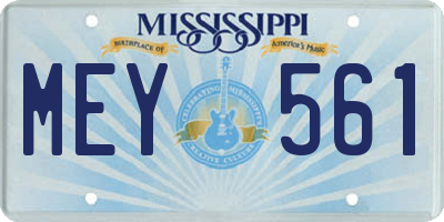 MS license plate MEY561
