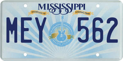 MS license plate MEY562