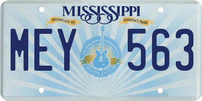MS license plate MEY563