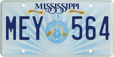 MS license plate MEY564