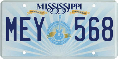 MS license plate MEY568