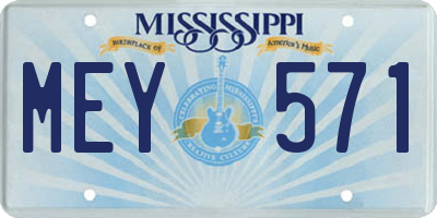 MS license plate MEY571