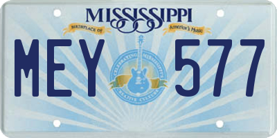 MS license plate MEY577
