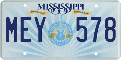 MS license plate MEY578