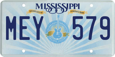 MS license plate MEY579