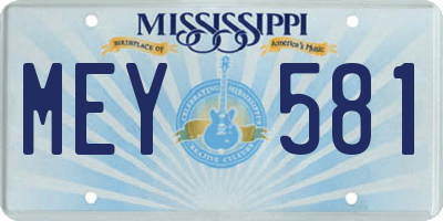 MS license plate MEY581