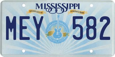 MS license plate MEY582
