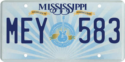 MS license plate MEY583