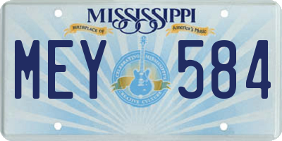 MS license plate MEY584