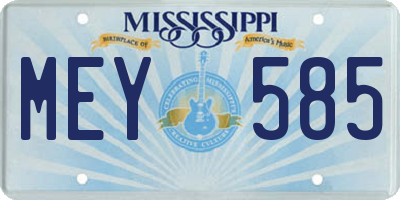 MS license plate MEY585