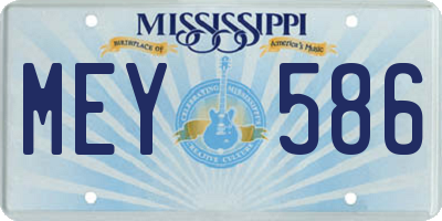 MS license plate MEY586