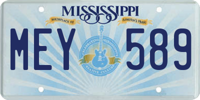MS license plate MEY589