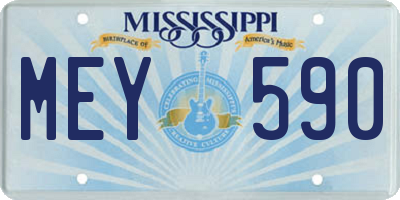 MS license plate MEY590