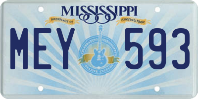 MS license plate MEY593
