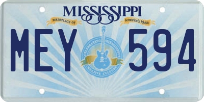 MS license plate MEY594